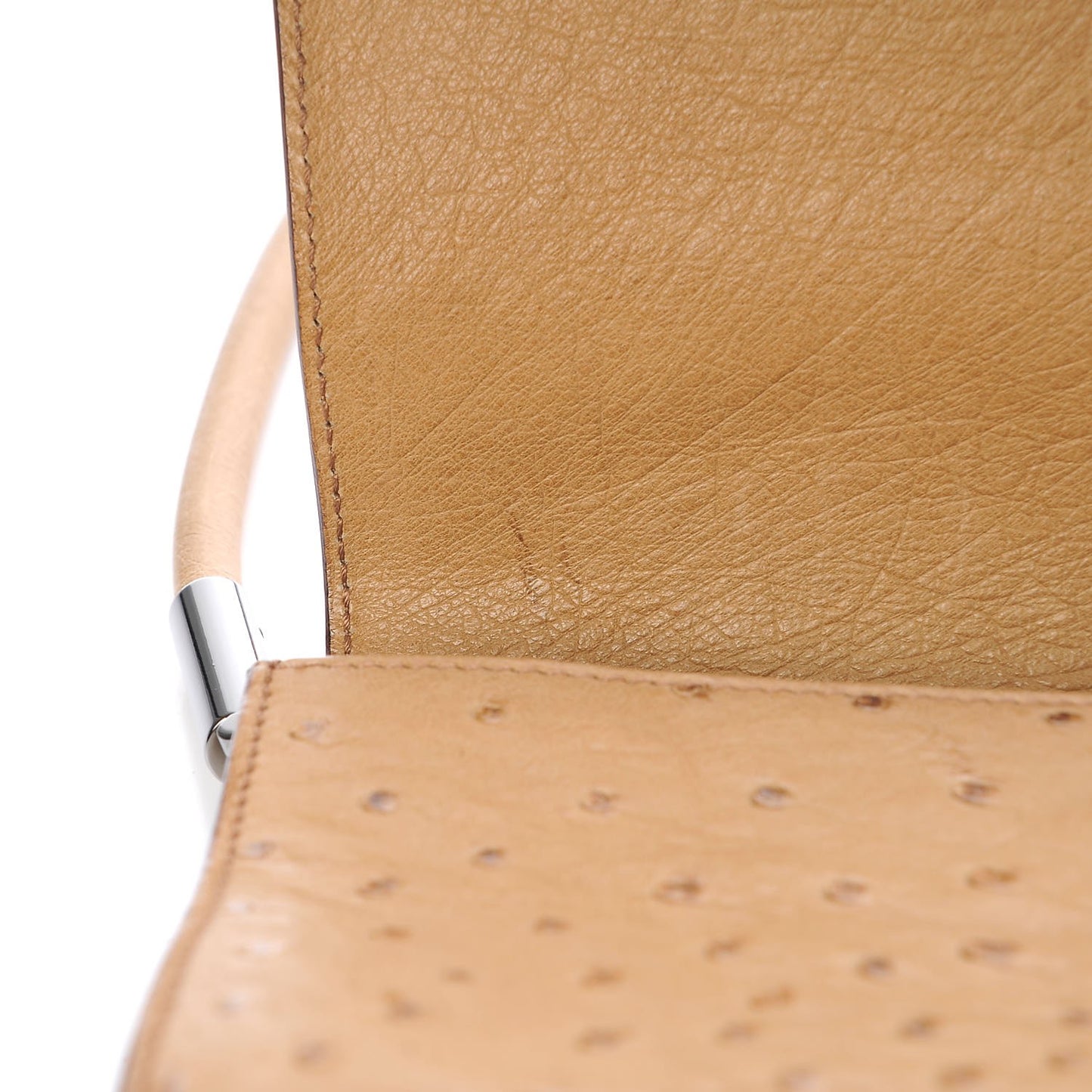 Ostrich Flap Bag Tan