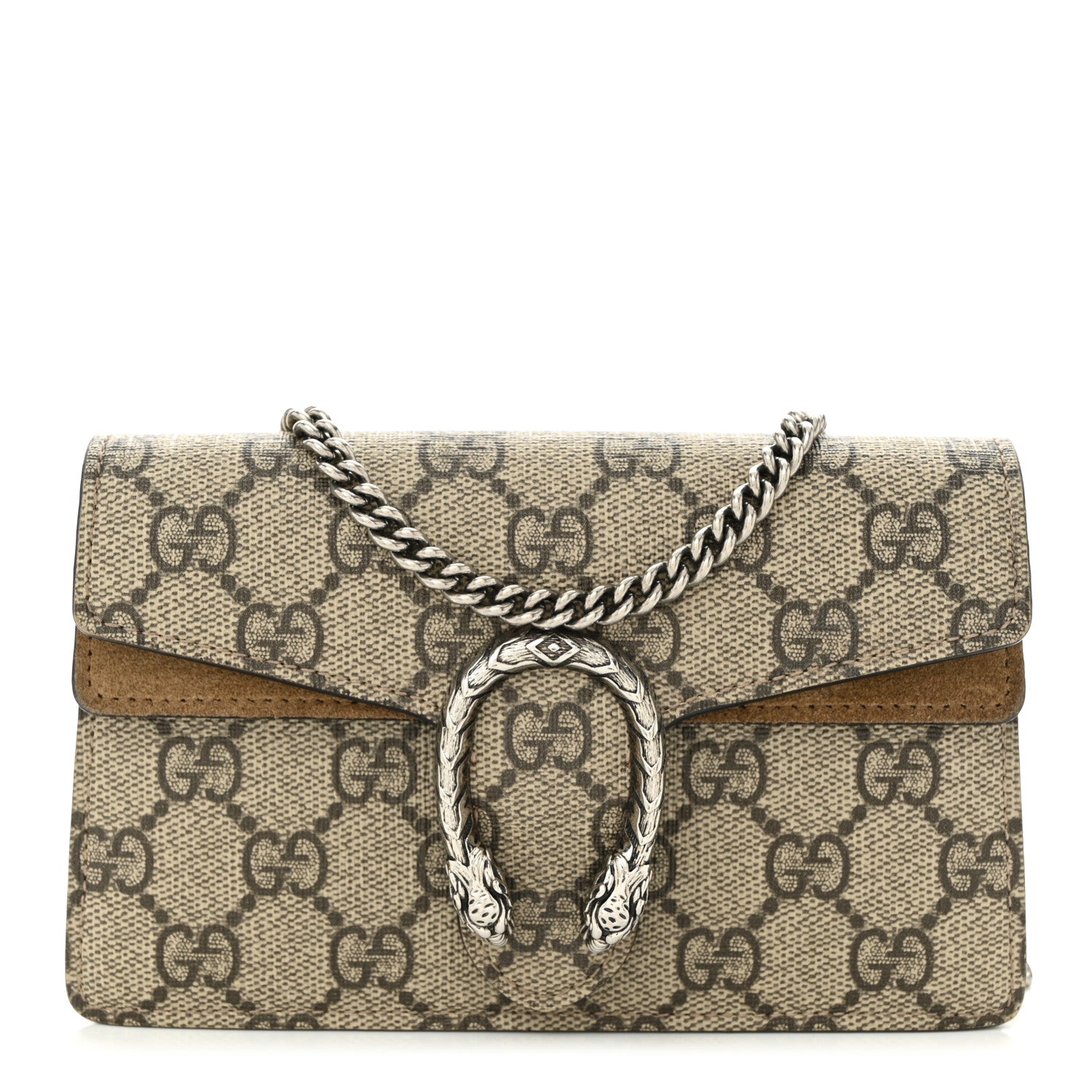 Gucci GG Supreme Monogram Super Mini Dionysus Shoulder Bag Taupe 1 of 11