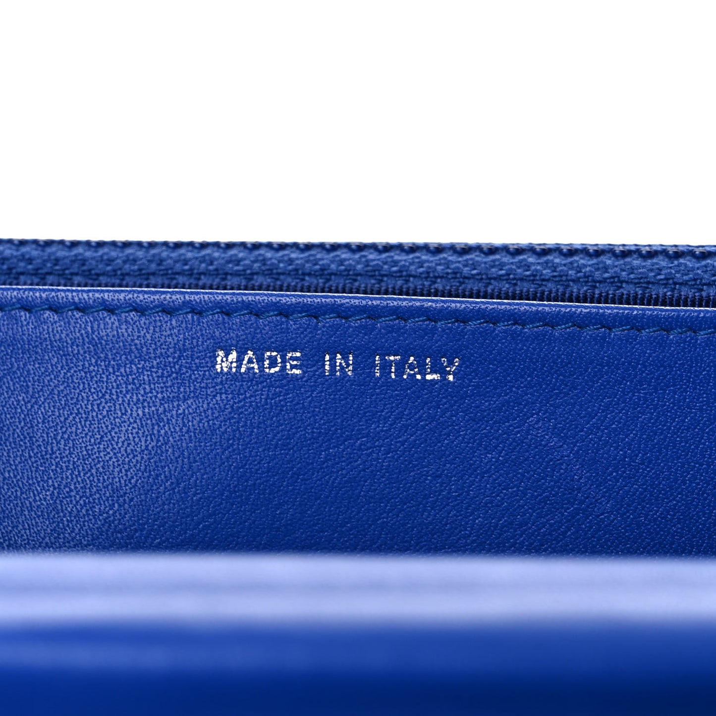 Patent Quilted Wallet On Chain WOC Blue