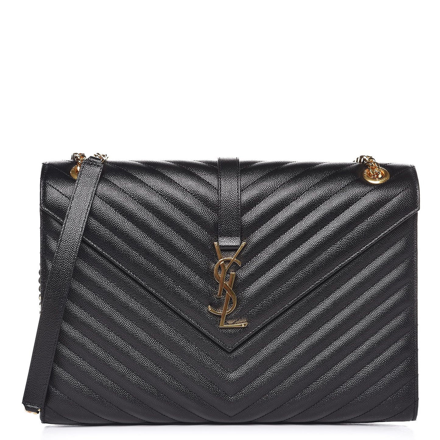 Grain De Poudre Matelasse Chevron Large Monogram Satchel Black