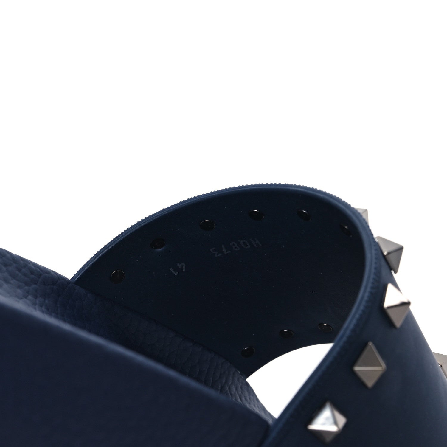 Valentino Garavani Rubber Rockstud Slide Sandals 41 Marine 6 of 8