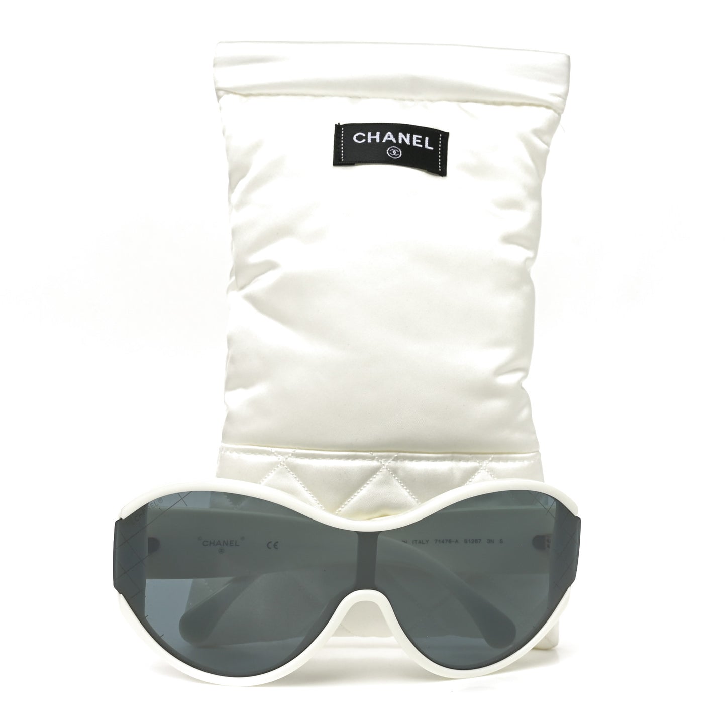 Acetate Shield Sunglasses 71476-A White
