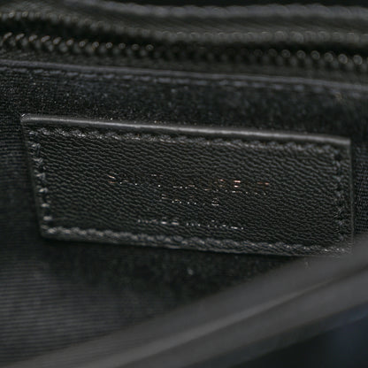 Saint Laurent Calfskin Y Quilted Monogram Monochrome Toy Loulou Crossbody Bag Black 6 of 11