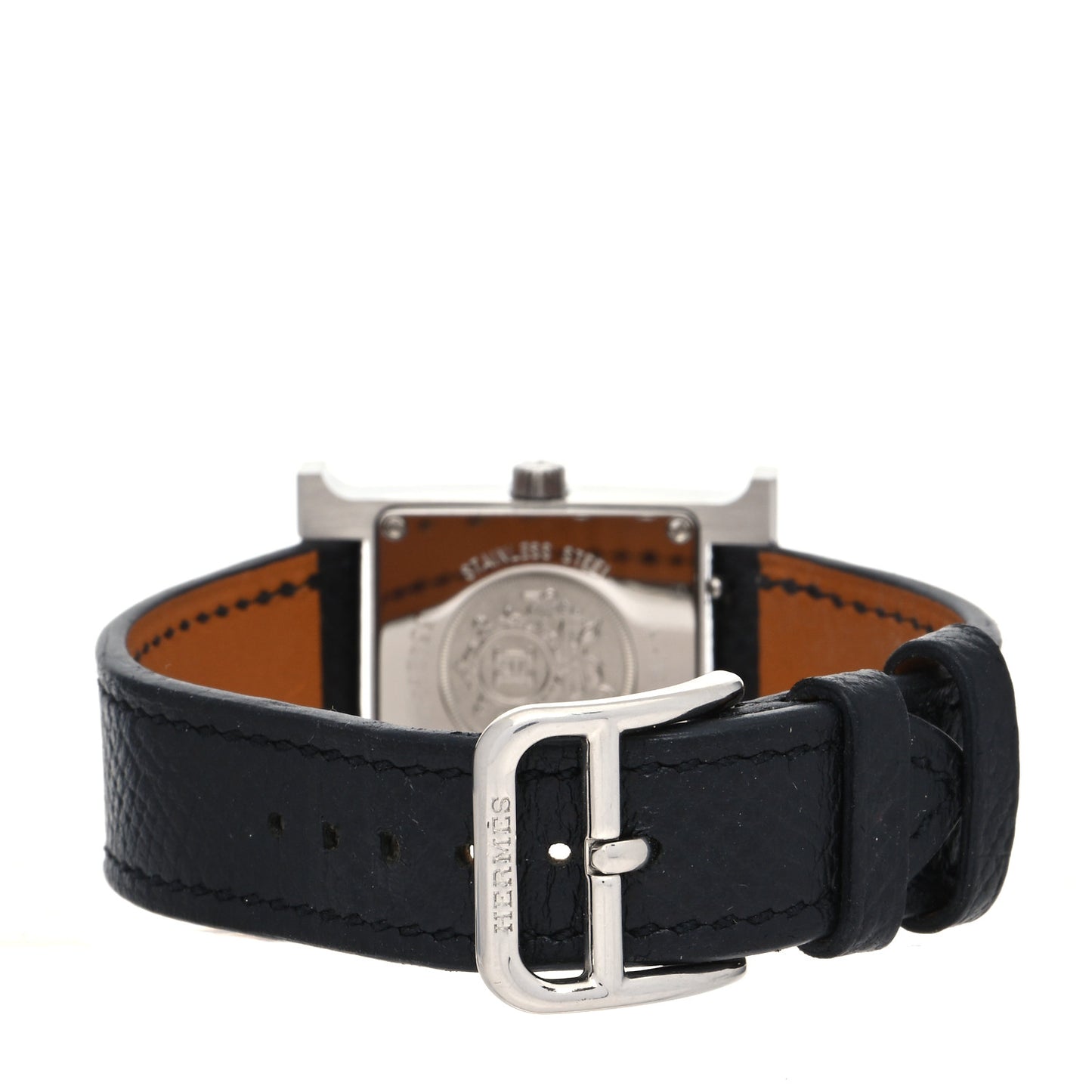 Stainless Steel Epsom 21mm Heure H Hour Quartz Watch Noir