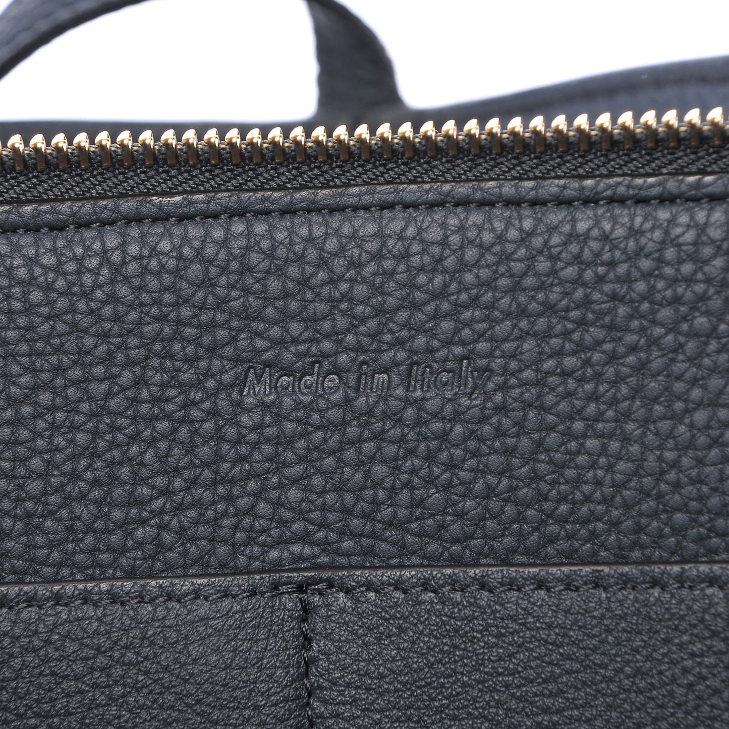 Baby Grained Calfskin Medium Tri-Fold Bag Dark Sea
