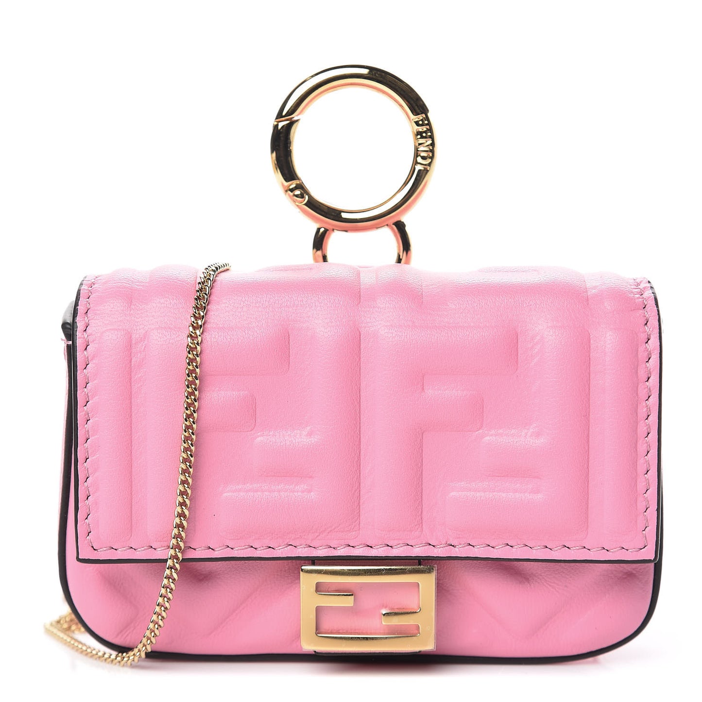 Nappa Matisse FF Embossed Nano Baguette Charm Lollypop