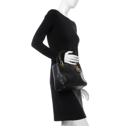 Christian Dior Grained Calfskin Medium Lady Dior Black 2 of 7