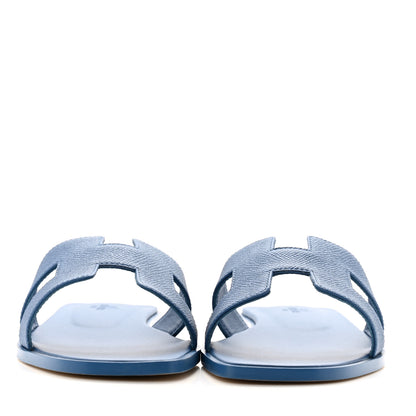 Hermes Epsom Oran Sandals 39 Bleu Bleuet 3 of 11
