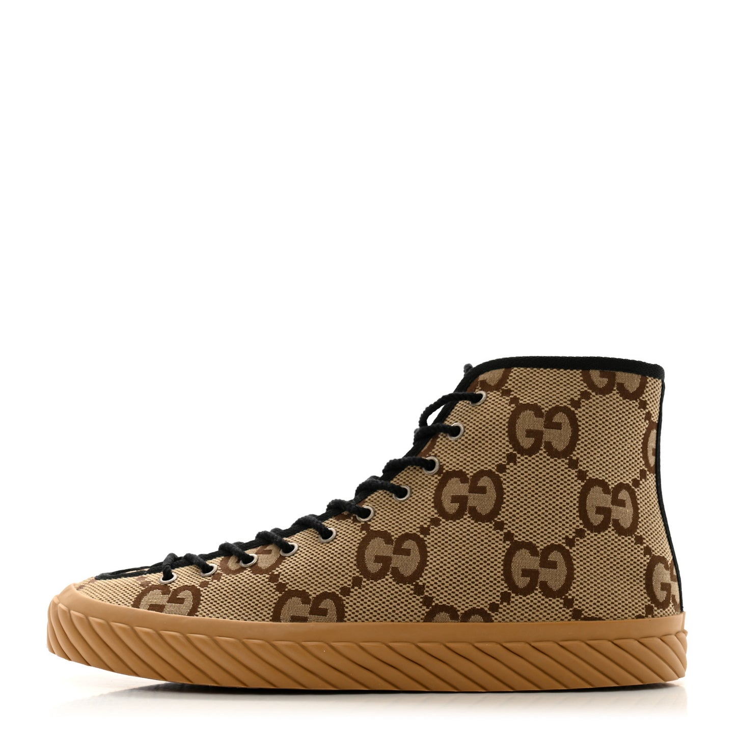 Monogram Jumbo GG New Lace Papin Mens Tortuga High Top Sneakers 11.5 Camel Ebony Black