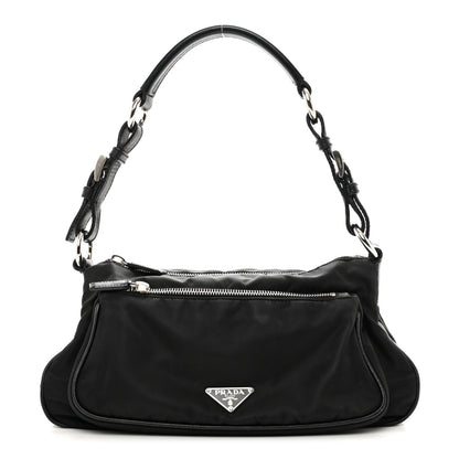 Prada Tessuto Nylon Saffiano Shoulder Bag Black 1 of 10