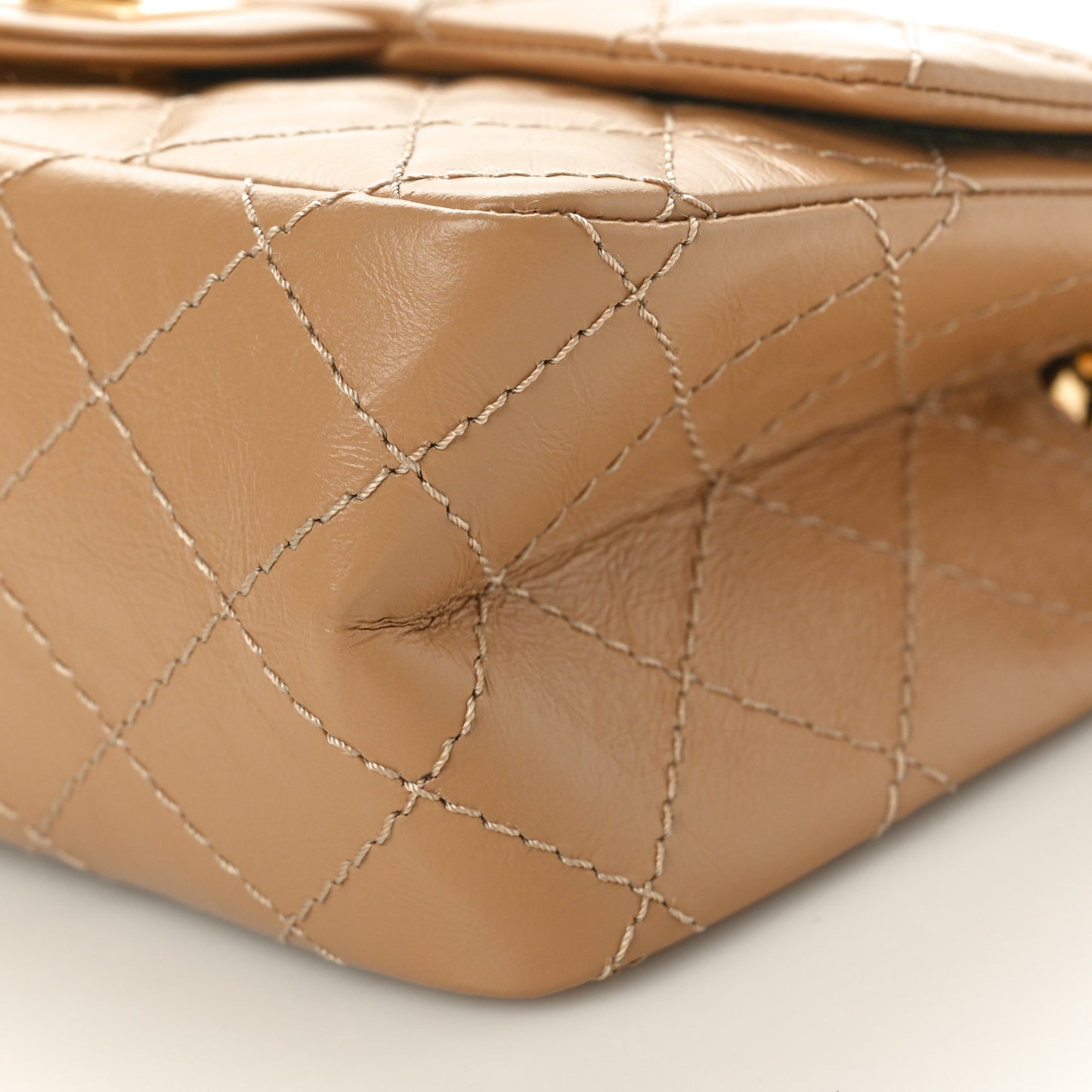 Aged Calfskin Quilted 2.55 Reissue Mini Flap Beige