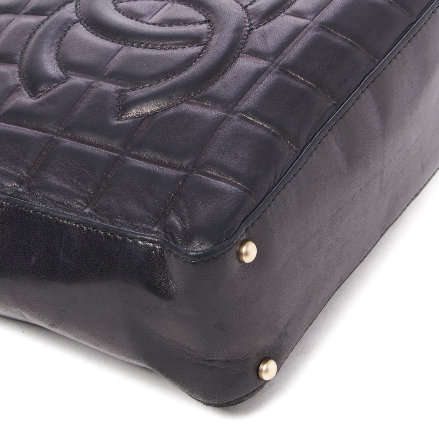 Calfskin Bamboo Trapuntata Queen Margaret Top Handle Bag Mystic White Black