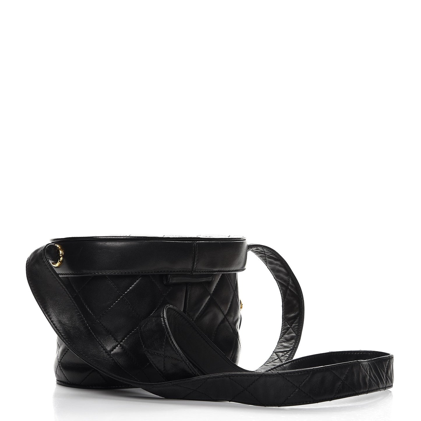 Lambskin Quilted Tassel Shoulder Bag Black