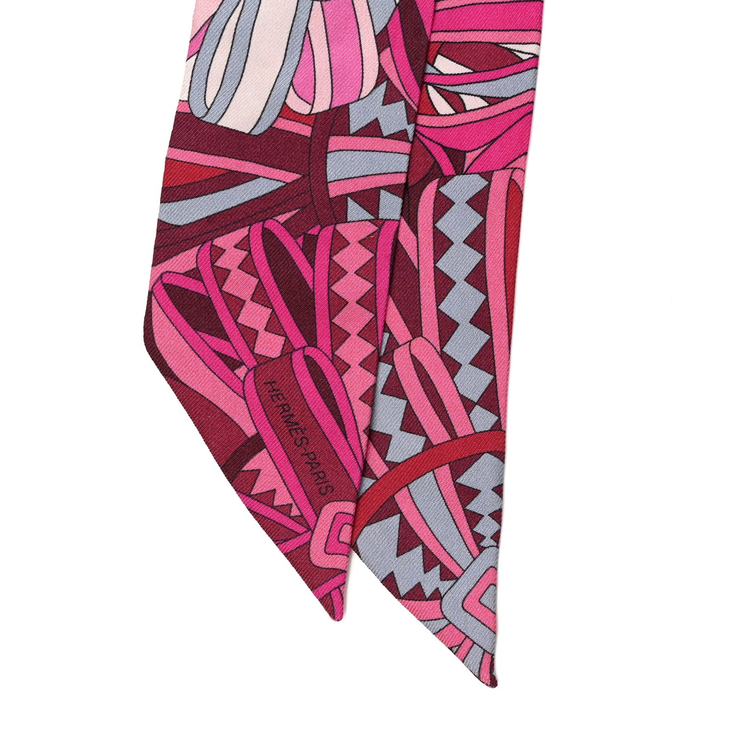 Silk Les Flots du Cheval Twilly Fuchsia Grenat Gris