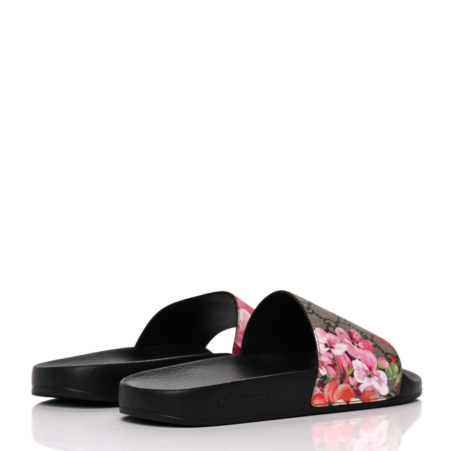Gucci GG Supreme Monogram Blooms Slide Sandals 38 Beige Multicolor 4 of 7