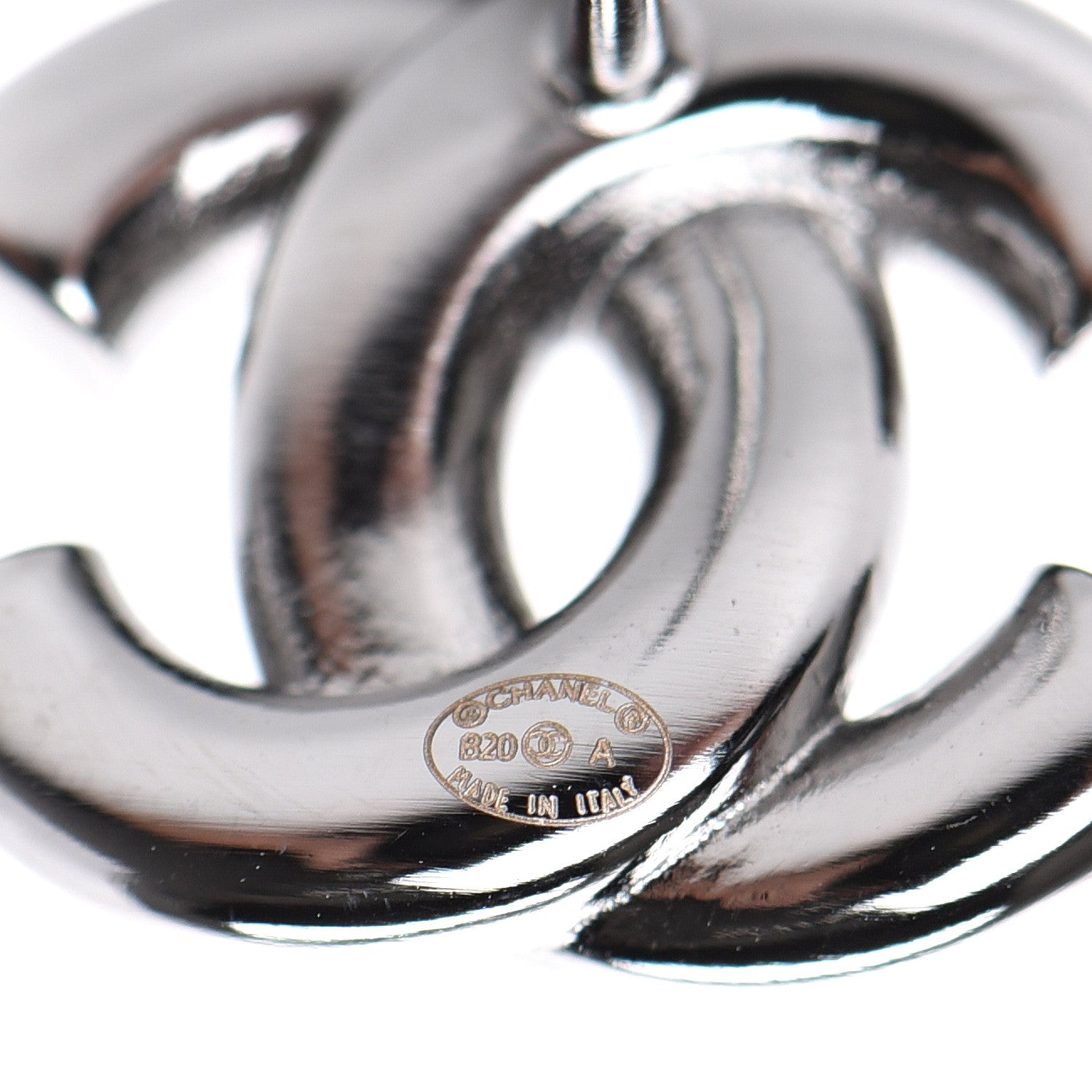 Chanel Pearl Crystal CC Earrings Ruthenium 4 of 5