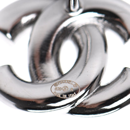 Chanel Pearl Crystal CC Earrings Ruthenium 4 of 5