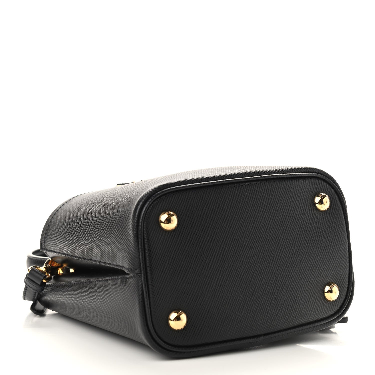 Prada Saffiano Cuir Small Panier Bucket Bag Black Fuoco 4 of 10