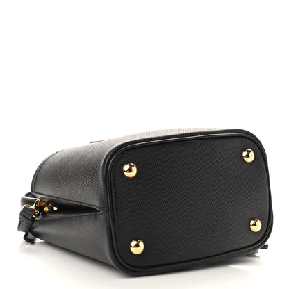Prada Saffiano Cuir Small Panier Bucket Bag Black Fuoco 4 of 10