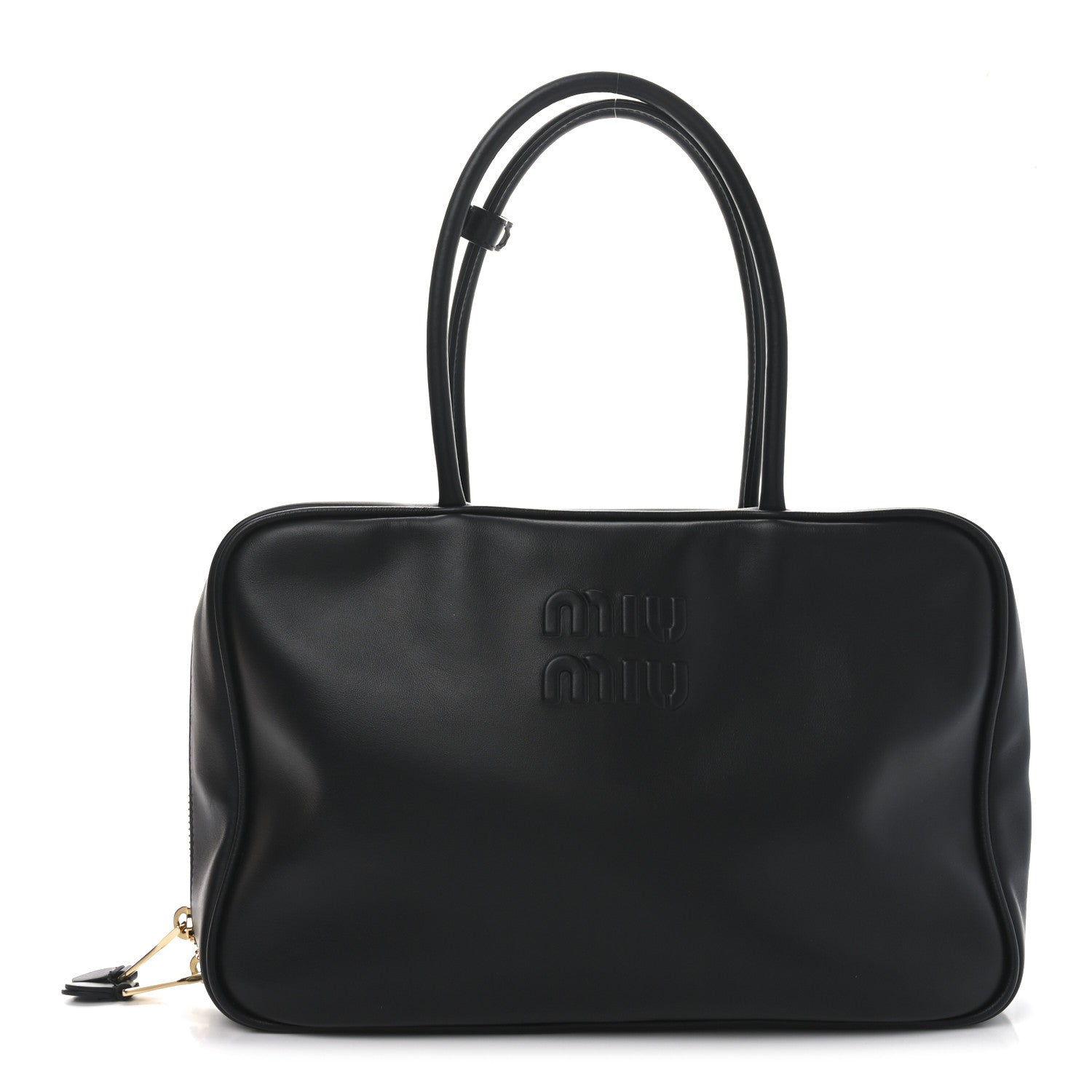 Miu Miu Soft Calf Softy Large Beau Top Handle Bag Black 1 of 9