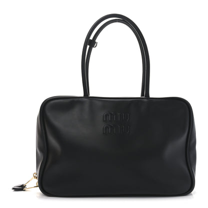 Miu Miu Soft Calf Softy Large Beau Top Handle Bag Black 1 of 9