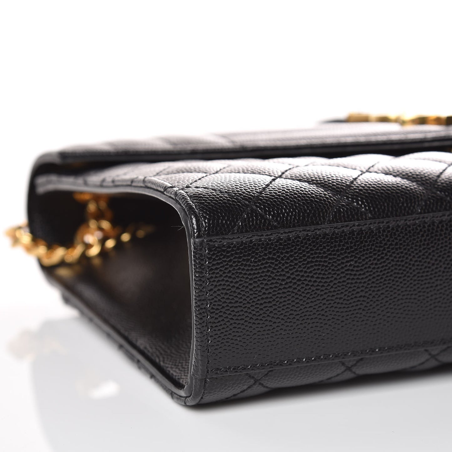 Grain De Poudre Textured Mixed Matelasse Triquilt Medium Monogram Satchel Black