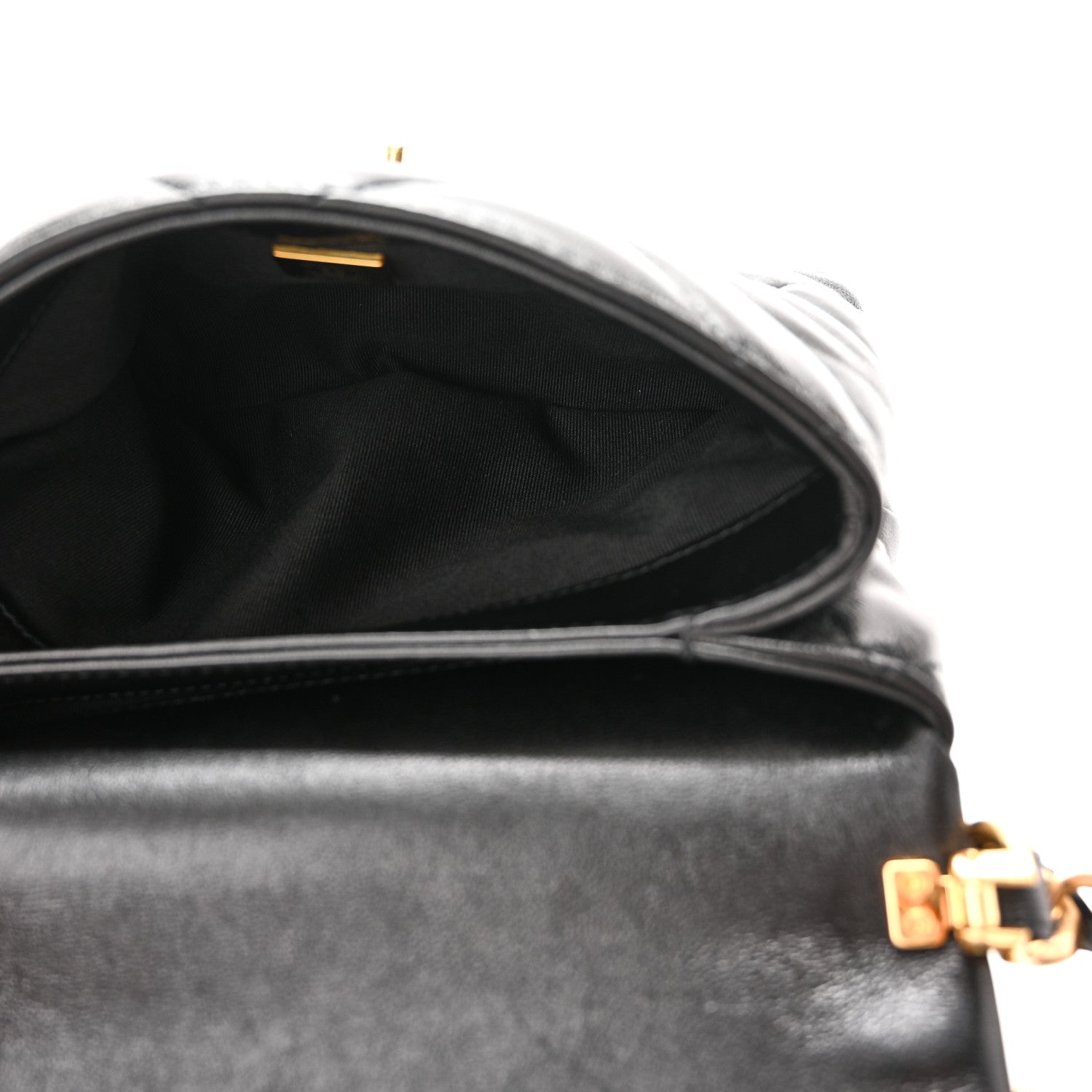 Chanel Lambskin Quilted Small Chain Top Handle Flap Black 5 of 11