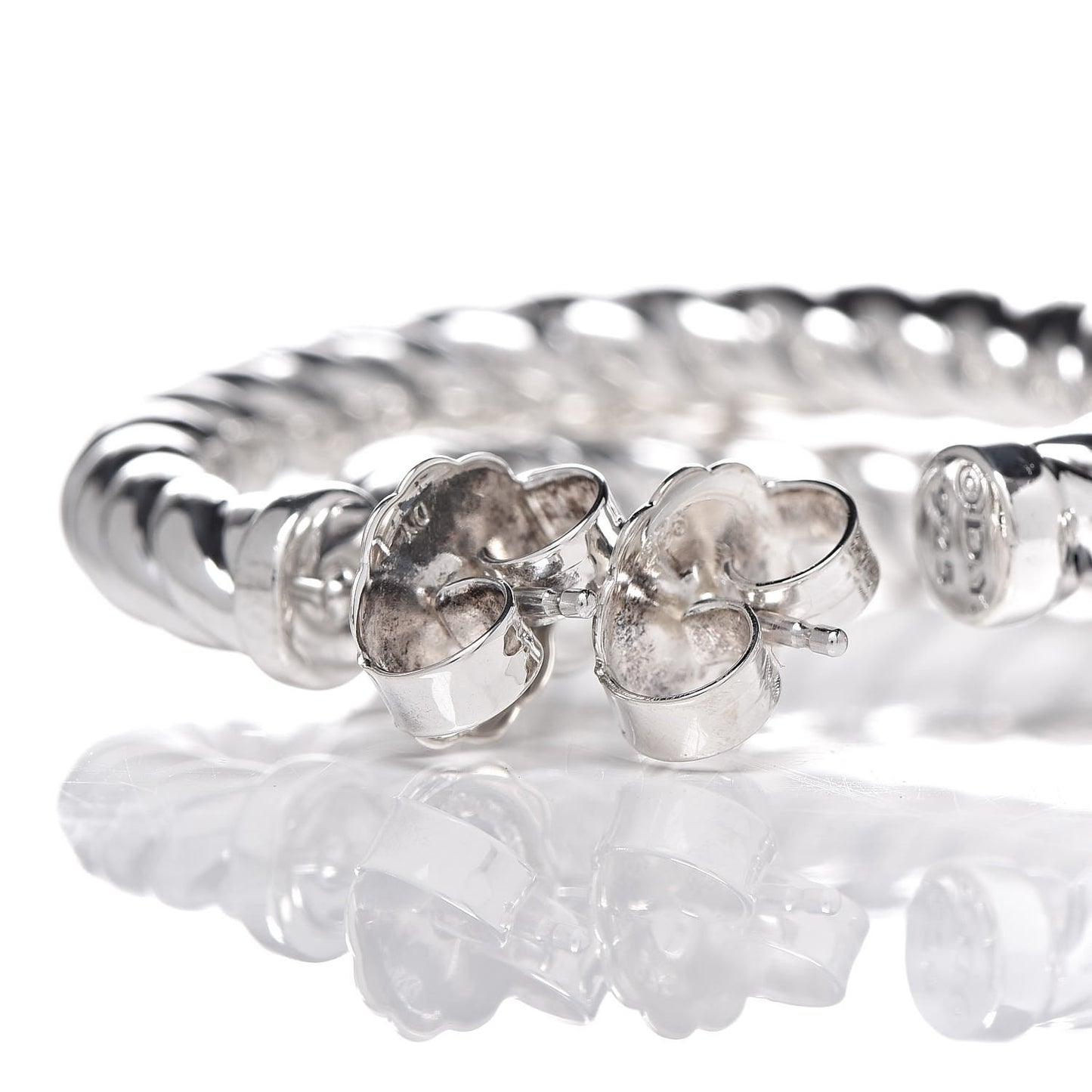 Sterling Silver Small Sculpted Cable Hoop Earrings