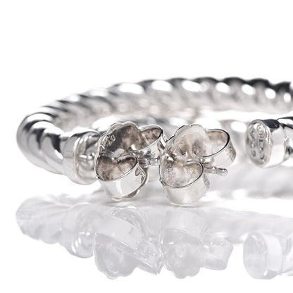 David Yurman Sterling Silver Small Sculpted Cable Hoop Earrings 3 of 4