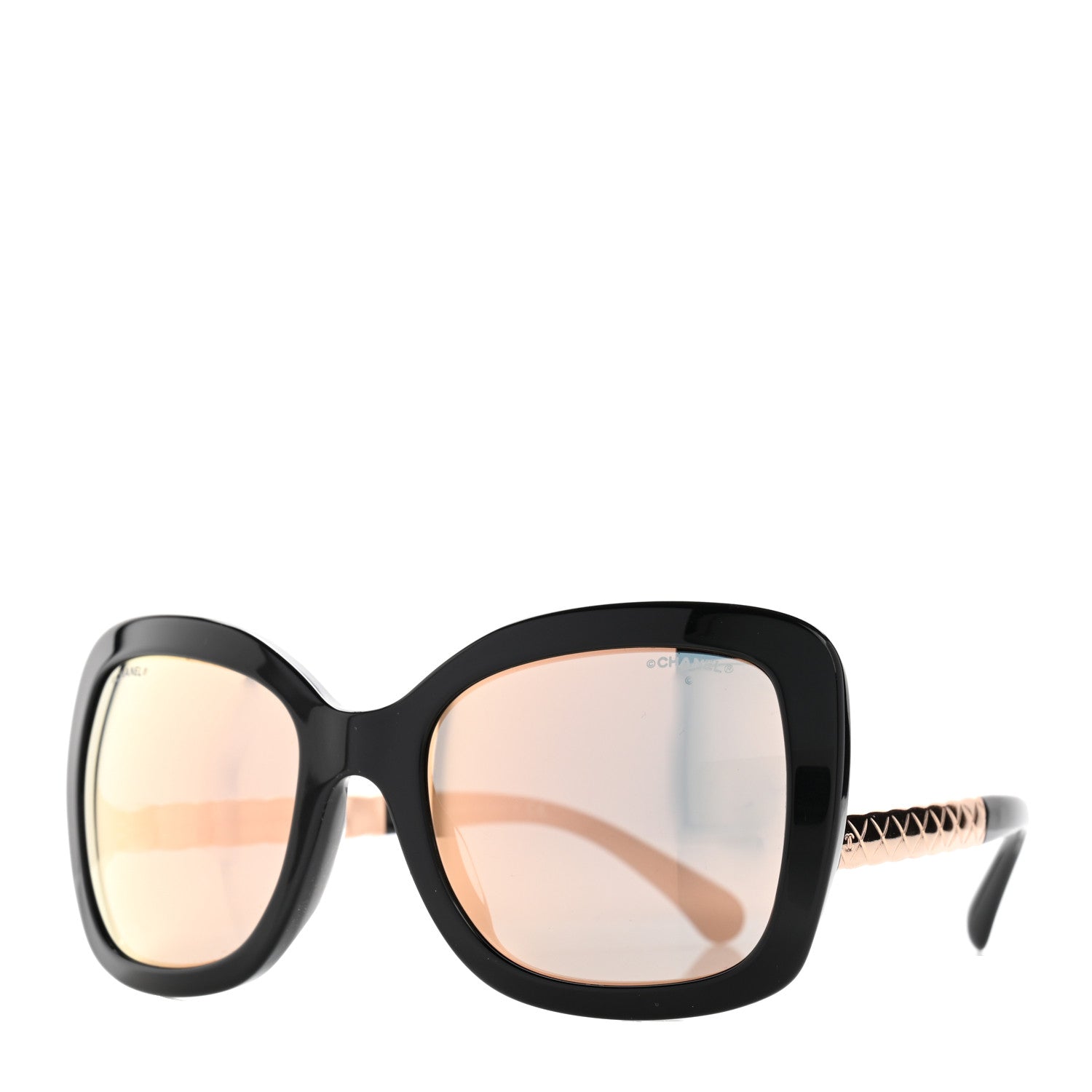 Chanel Acetate Spring Butterfly Sunglasses 5370-A Black Pink Gold 1 of 9