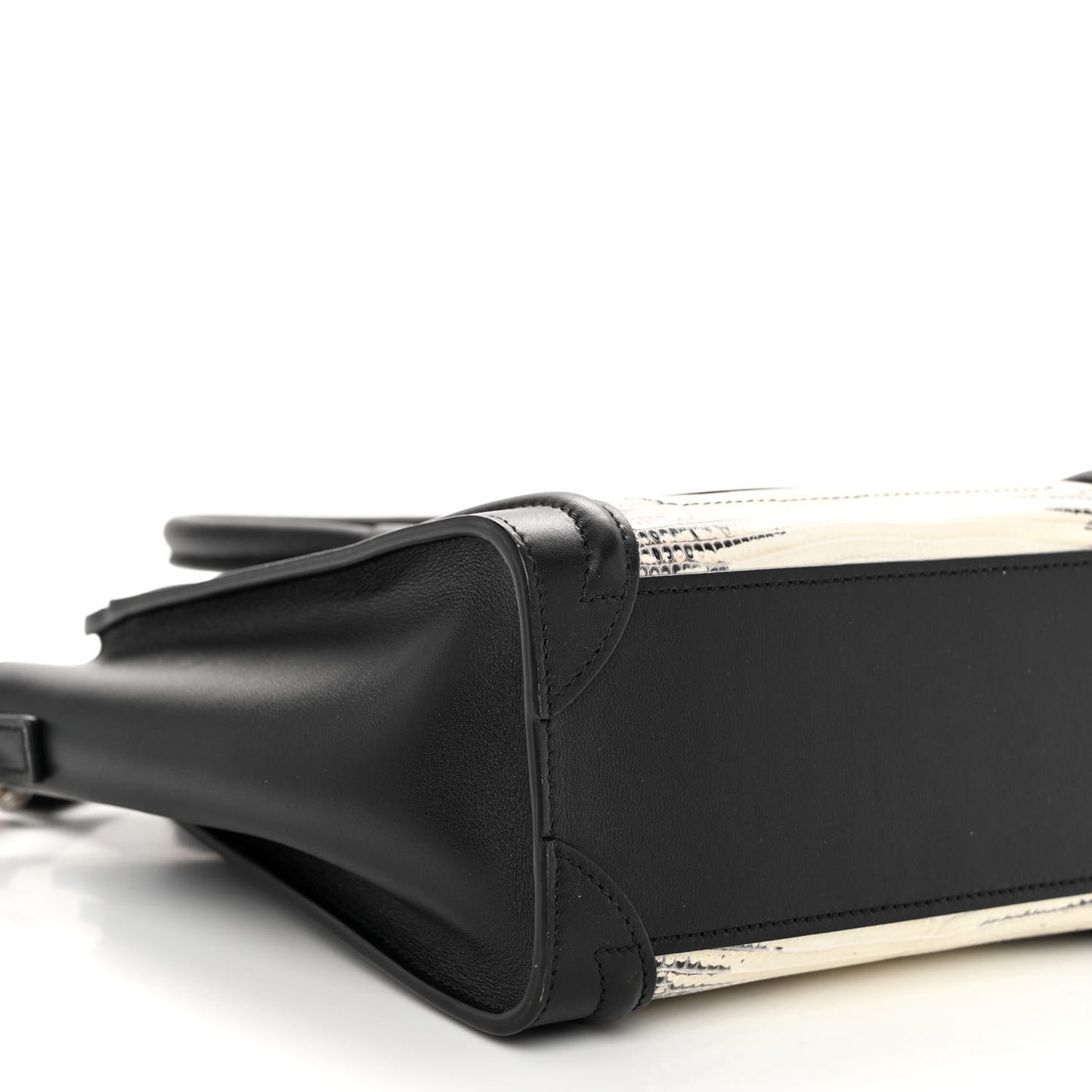 Lizard Smooth Calfskin Nano Luggage Natural Black