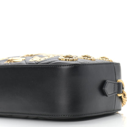 Gucci Calfskin Matelasse Animal Studs Small GG Marmont Chain Shoulder Bag Black 6 of 10