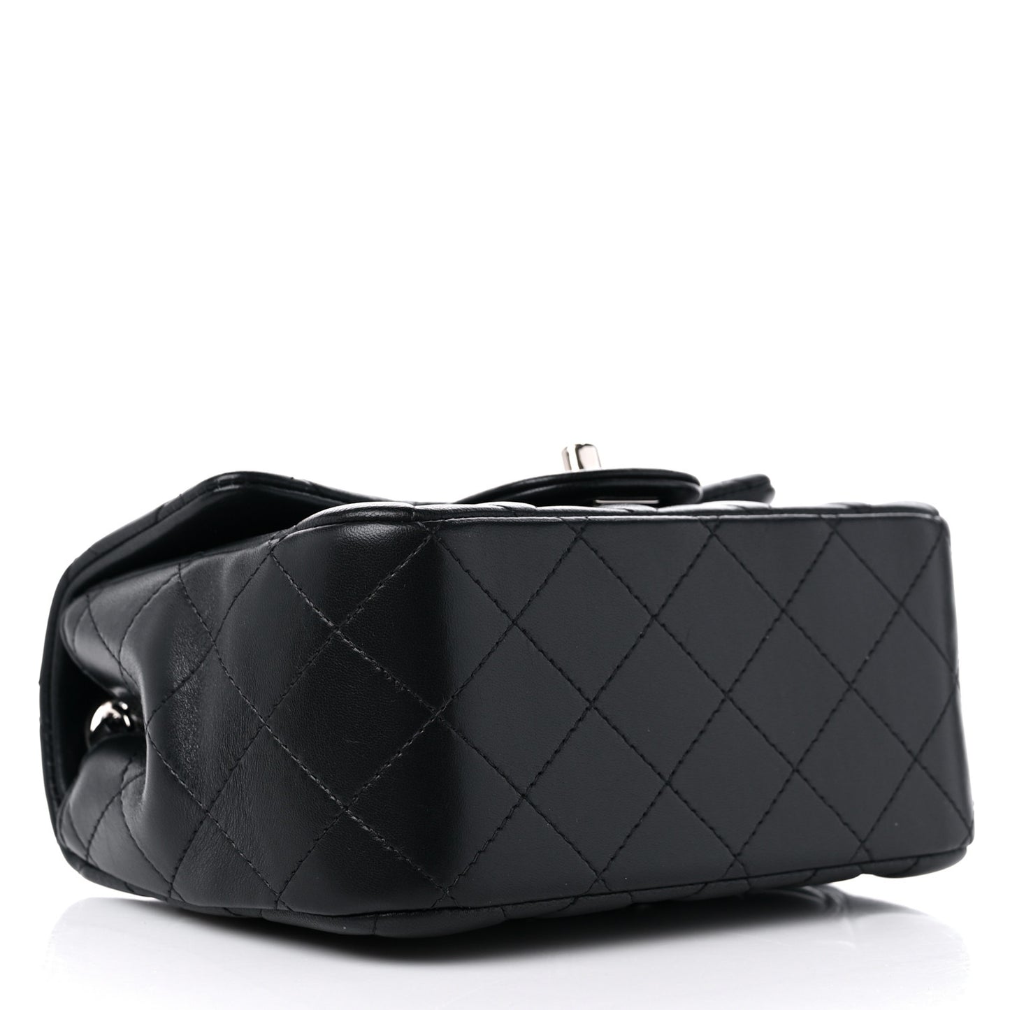 Lambskin Quilted Mini Square Flap Black