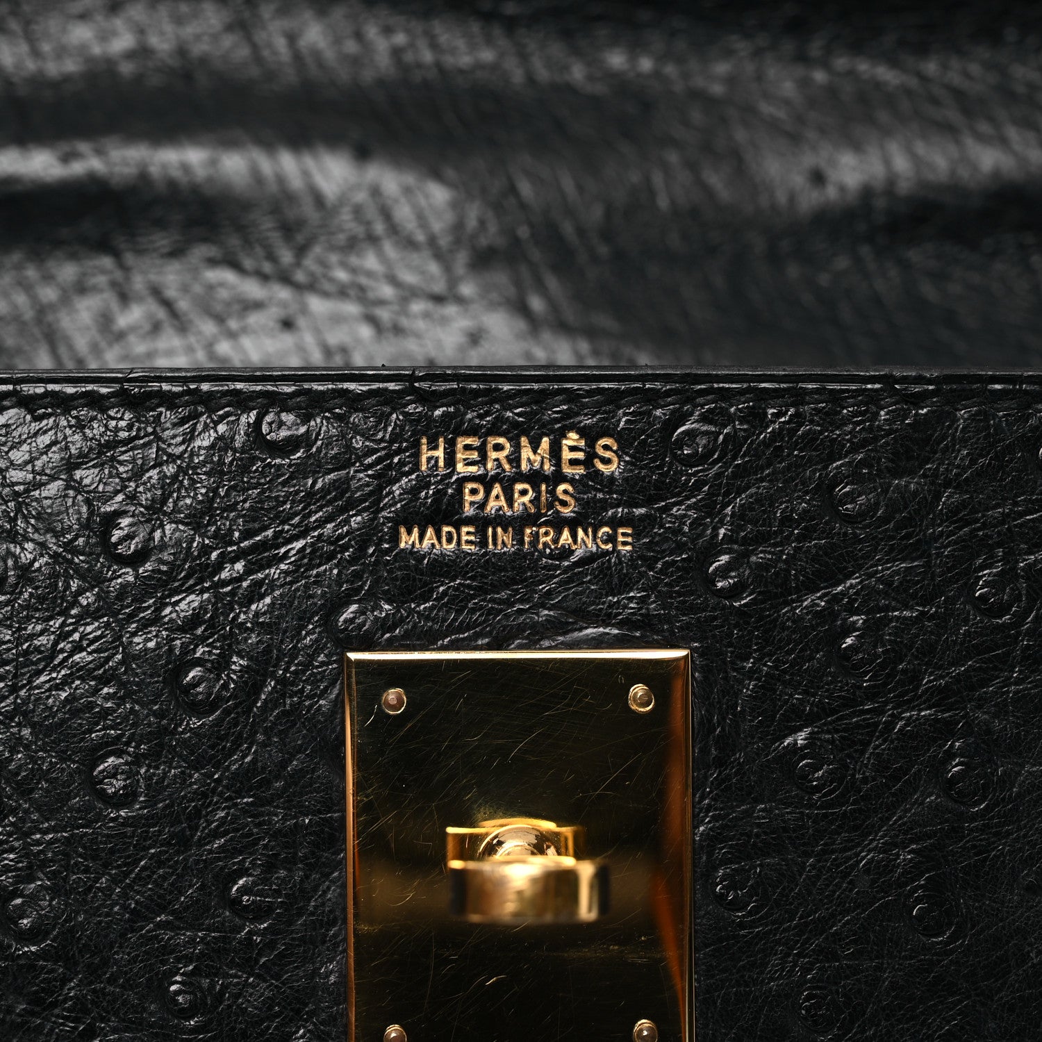 Hermes Ostrich Kelly Sellier 35 Black 6 of 14