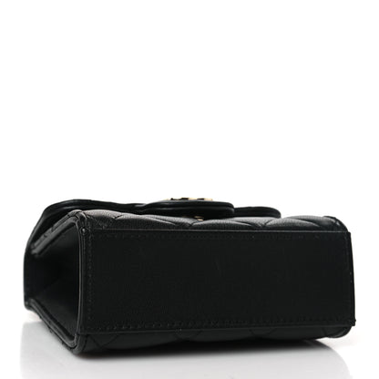 Chanel Lambskin Quilted Top Handle Flap Clutch With Chain Black 4 of 9