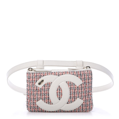 Chanel Tweed CC Mania Waist Belt Bag Black Red White 1 of 10