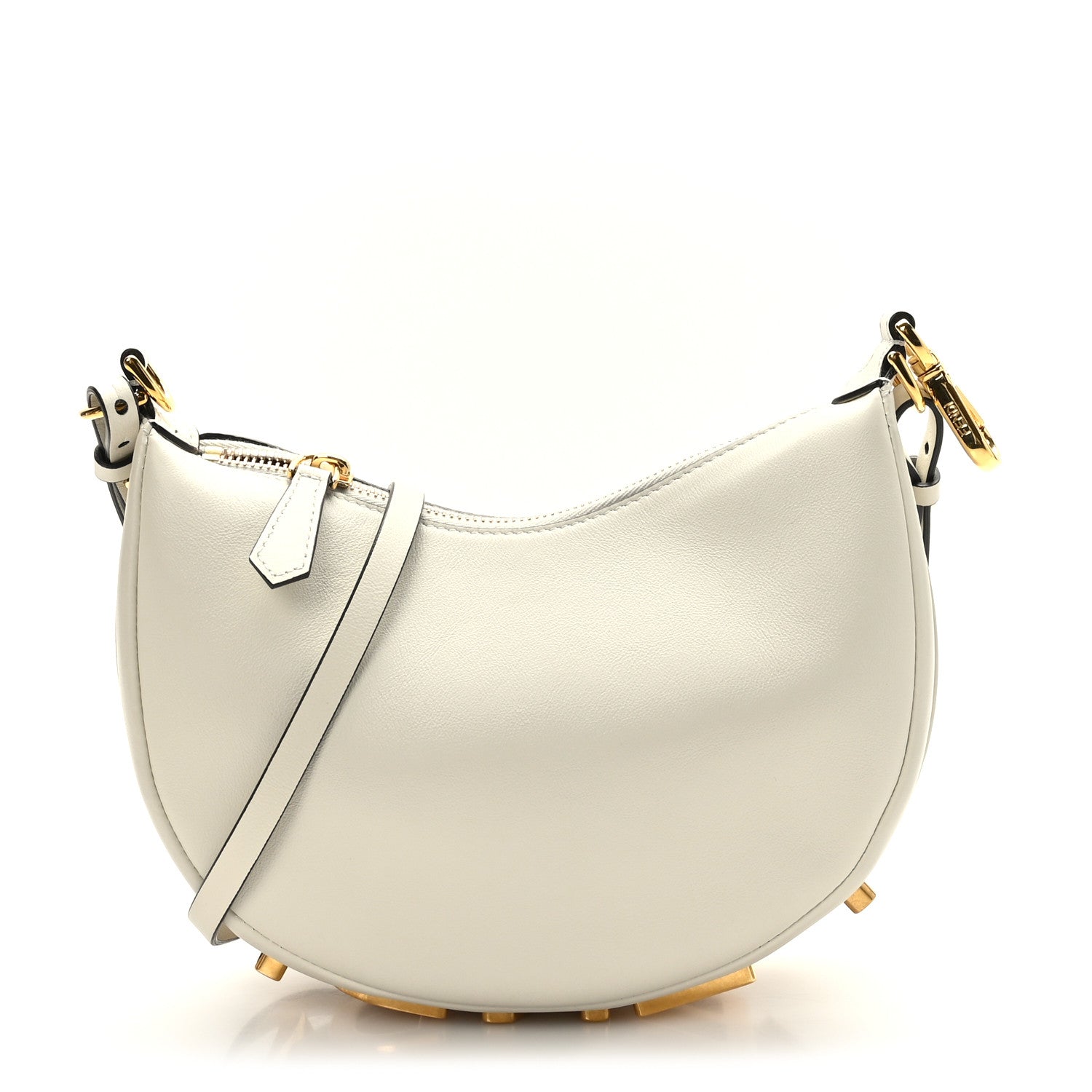 Fendi Vitello Grace Matte Mini Fendigraphy Hobo Bag White Ice 1 of 9