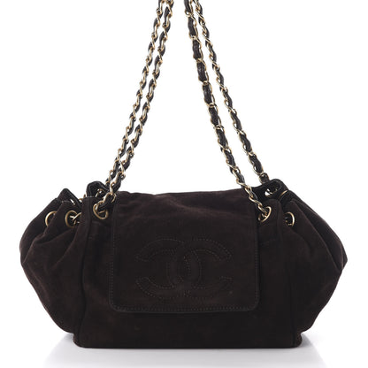 Chanel Suede Accordion Flap Brown 10 of 11