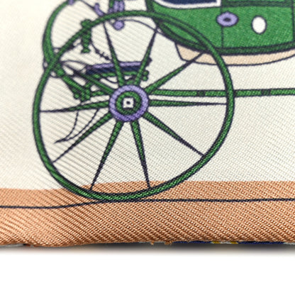 Hermes Silk Les Voitures Nouvelle Twilly Bleu Beige Rouge 5 of 6