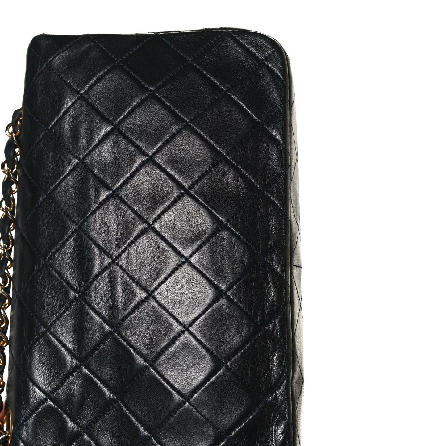 Lambskin Quilted Small Single Flap Navy