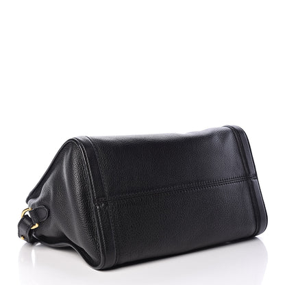 Alexander McQueen Pebbled Calfskin Small Skull Padlock Zip Around Tote Black 4 of 13