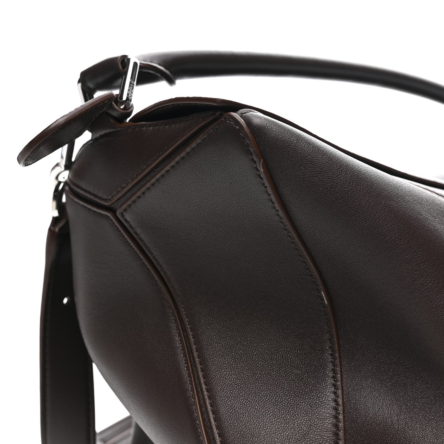 Loewe Nappa Lambskin Large Featherlight Puzzle Bag Dark Chestnut 13 of 15