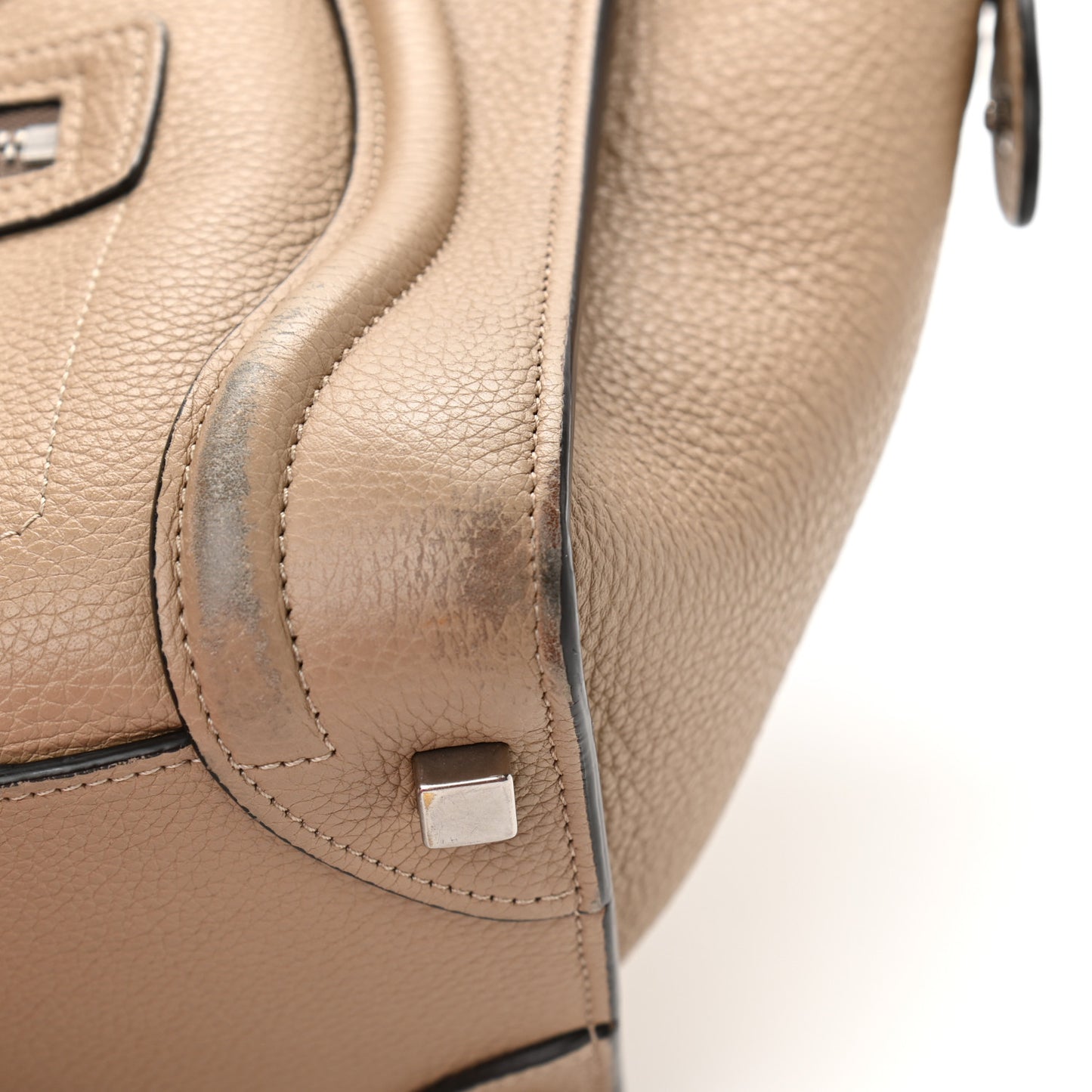 Drummed Calfskin Micro Luggage Dune