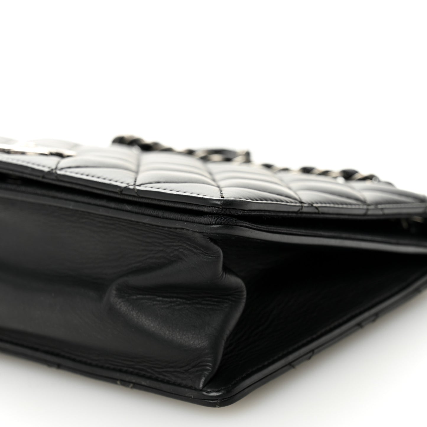 Calfskin Quilted Ballerine Flap Black