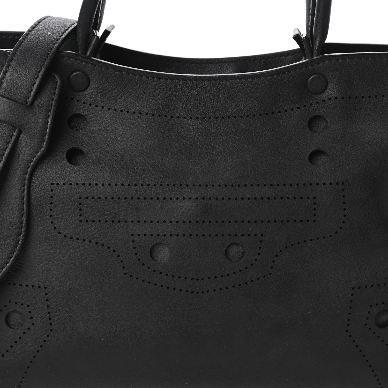 Balenciaga Veau Soyeux Perforated Blackout Hardware S City Black 10 of 10