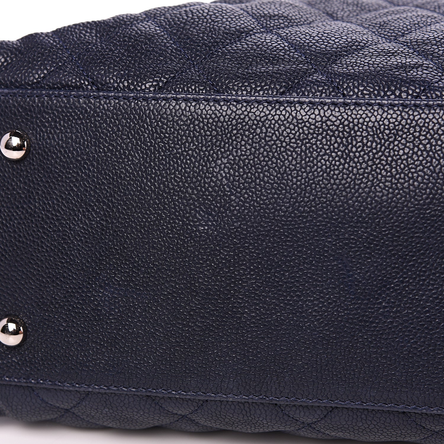 Chanel Caviar Quilted French Riviera Shoulder Bag Dark Navy Blue 10 of 13