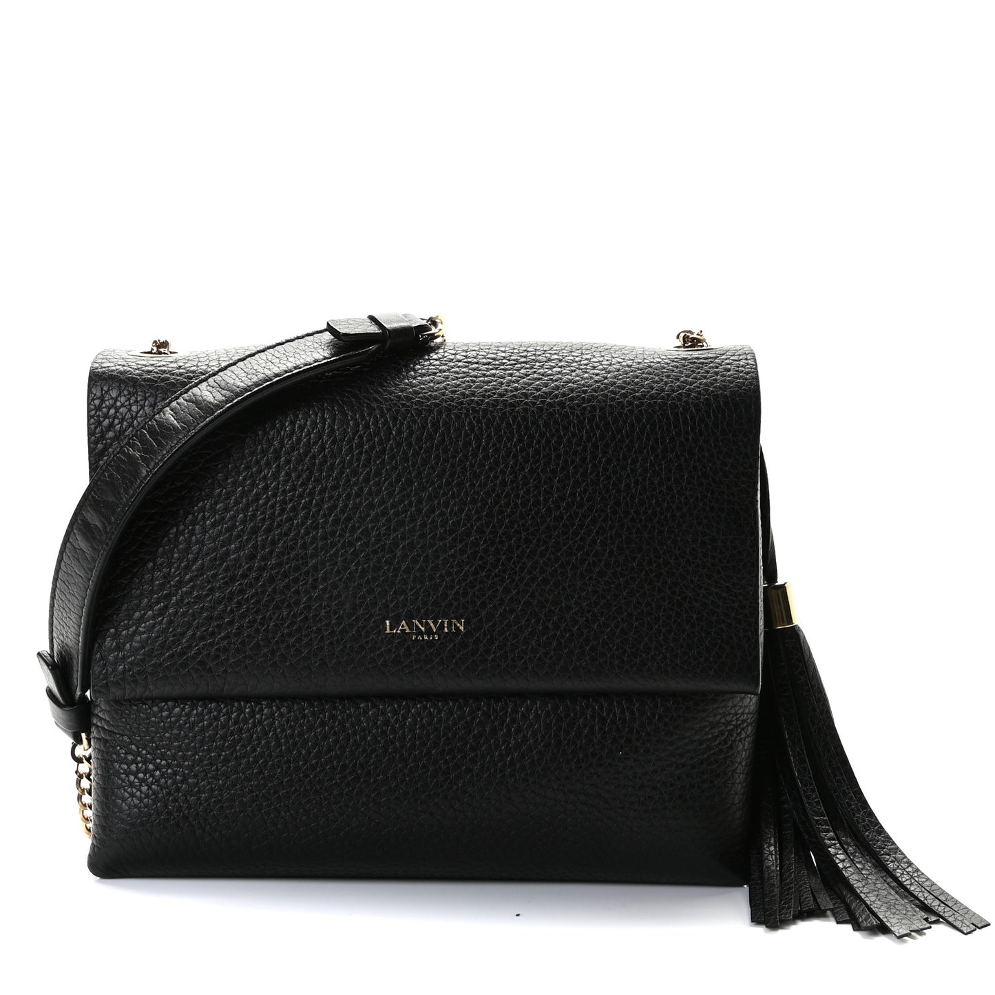 Grained Calfskin Mini Sugar Flap Shoulder Bag Black