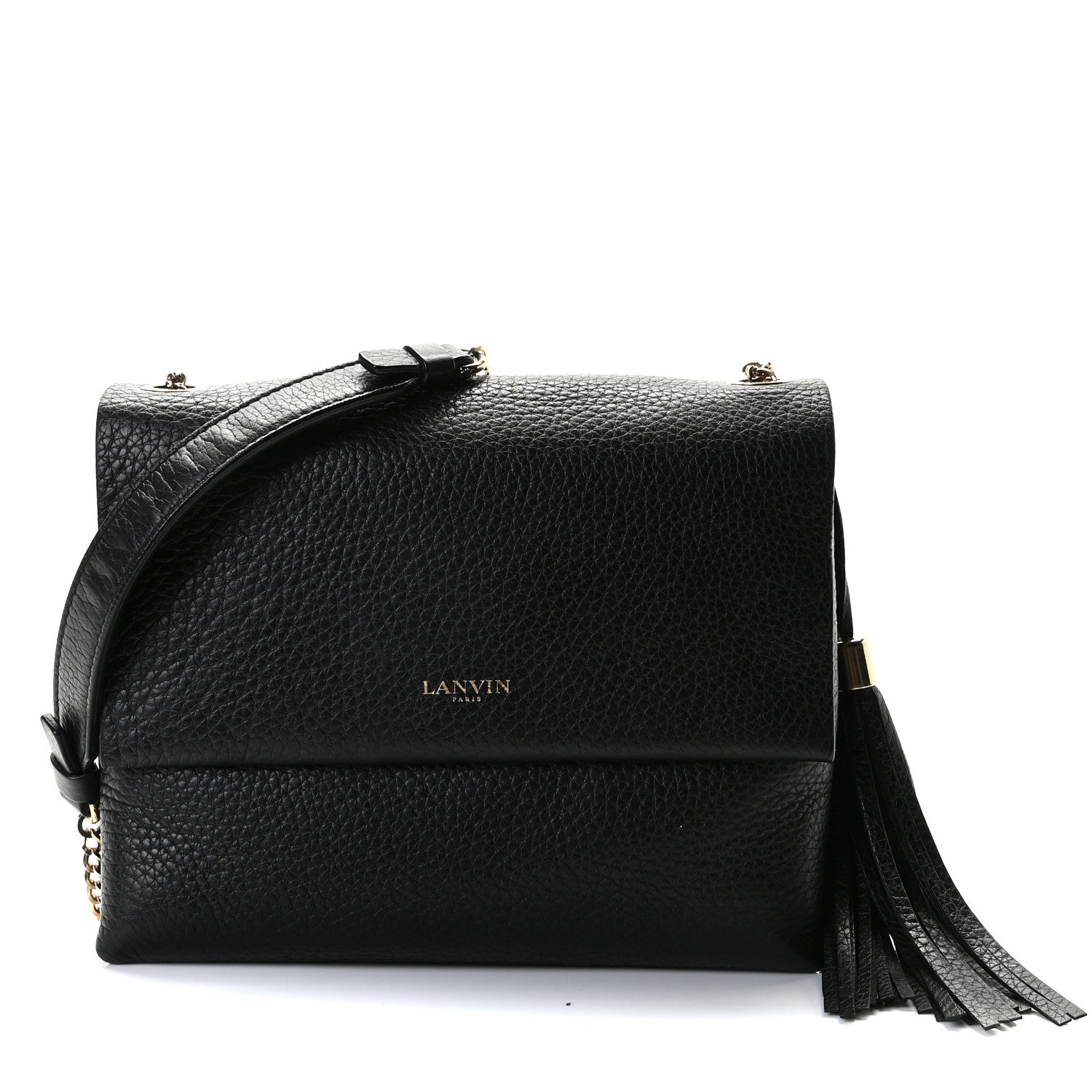 Lanvin Grained Calfskin Mini Sugar Flap Shoulder Bag Black 1 of 8