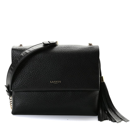 Lanvin Grained Calfskin Mini Sugar Flap Shoulder Bag Black 1 of 8