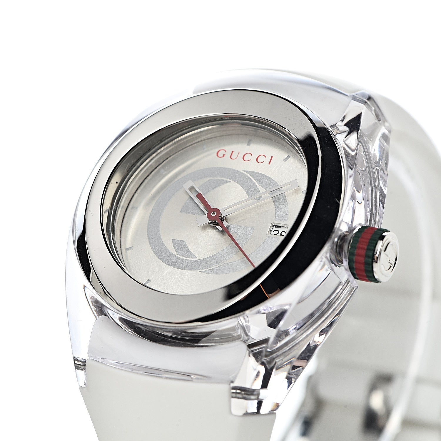 Gucci Stainless Steel Rubber 36mm Sync Web Quartz Watch 9 of 10